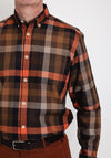 Pre End South Check Shirt, Coffee Brown Multi