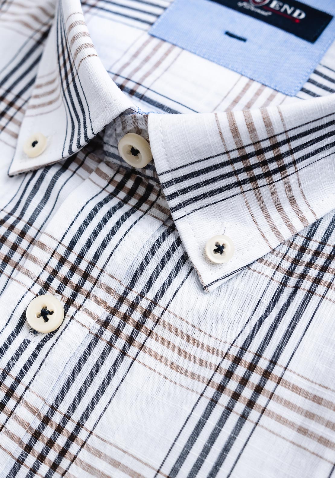Pre End Thomas Check Short Sleeve Shirt, Coffee Brown
