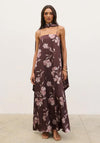 Pretty Lavish Elowen with Scarf Detail Maxi Dress, Brown and Pink