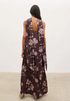 Pretty Lavish Elowen with Scarf Detail Maxi Dress, Brown and Pink