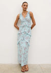 Pretty Lavish Aurelia Ruffle Maxi Dress, Blue and Brown