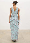 Pretty Lavish Aurelia Ruffle Maxi Dress, Blue and Brown