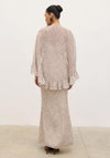 Pretty Lavish Oriana Corsage and Cape Polka Dot Maxi Dress, Cream and Brown