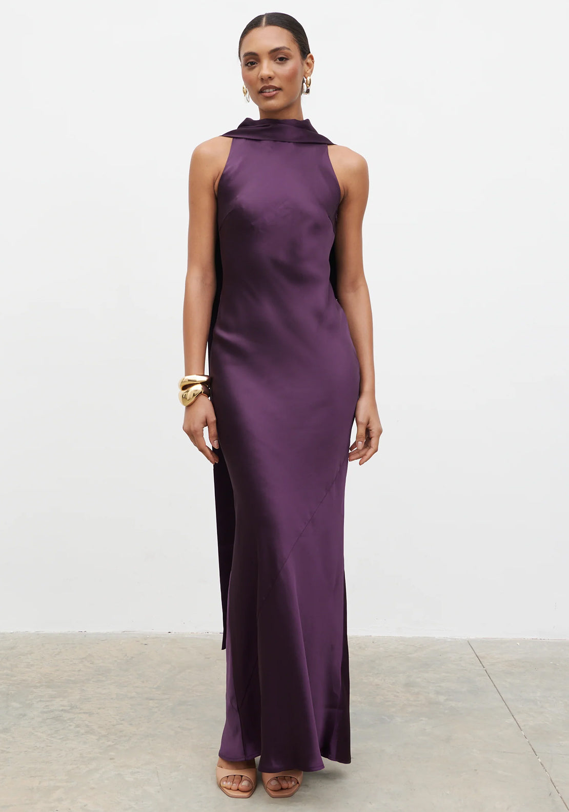 Pretty Lavish Scarf Maxi Dress, Purple