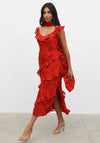 Pretty Lavish Neima Frill Midaxi Dress, Red