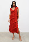 Pretty Lavish Neima Frill Midaxi Dress, Red