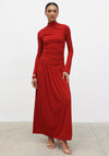 Pretty Lavish Shai Ruched Jersey Maxi Dress, Red