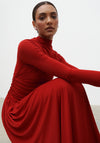 Pretty Lavish Shai Ruched Jersey Maxi Dress, Red