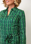 Pretty Vacant Geometric Print Midi Dress, Green Multi