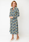 Pretty Vacant Geometric Print Midi Dress, Navy Multi