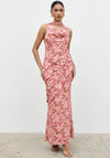 Pretty Lavish Constance Scarf Ruffle Maxi Dress, Pink