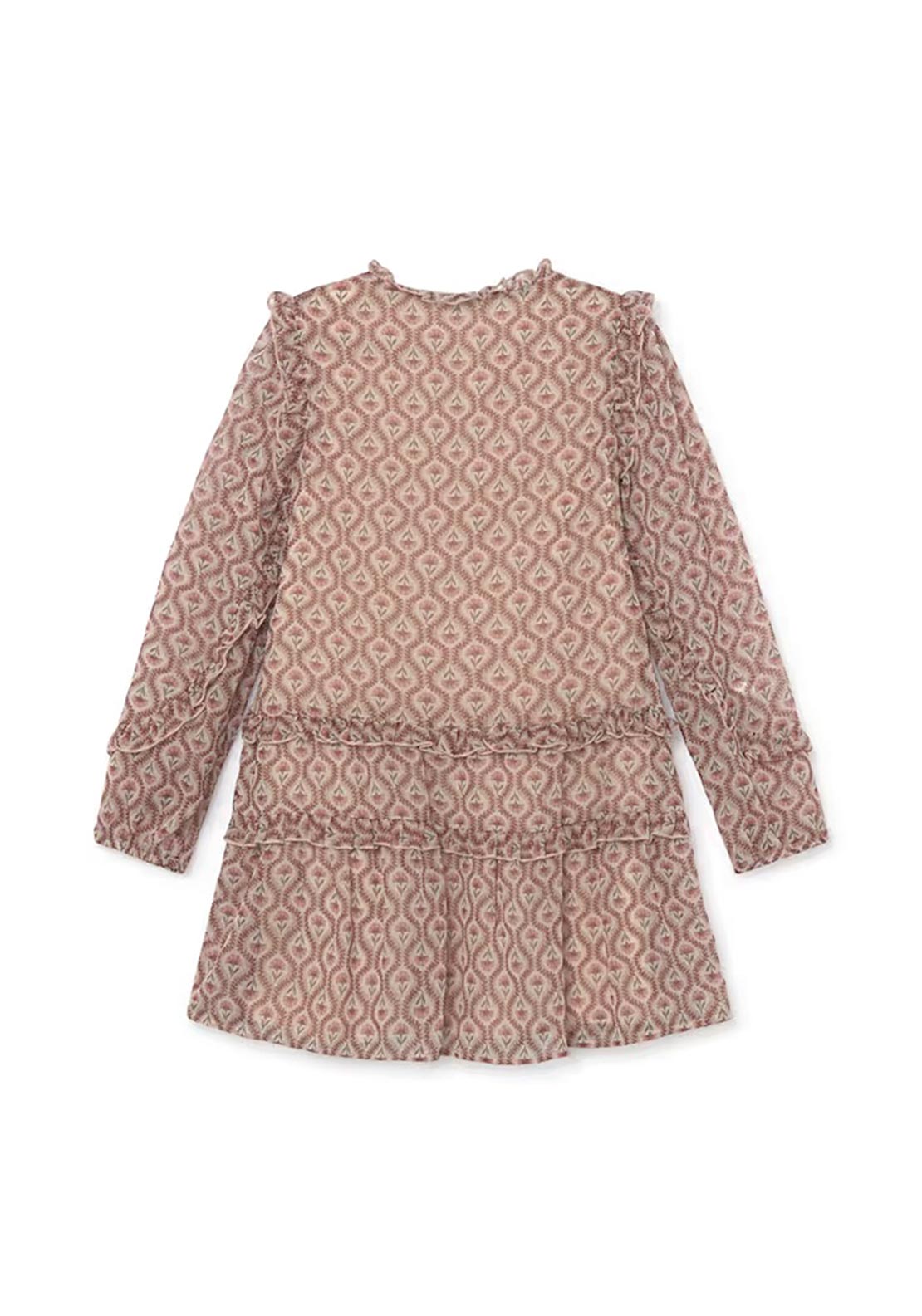 Mayoral Older Girl Long Sleeve Print Dress, Beige