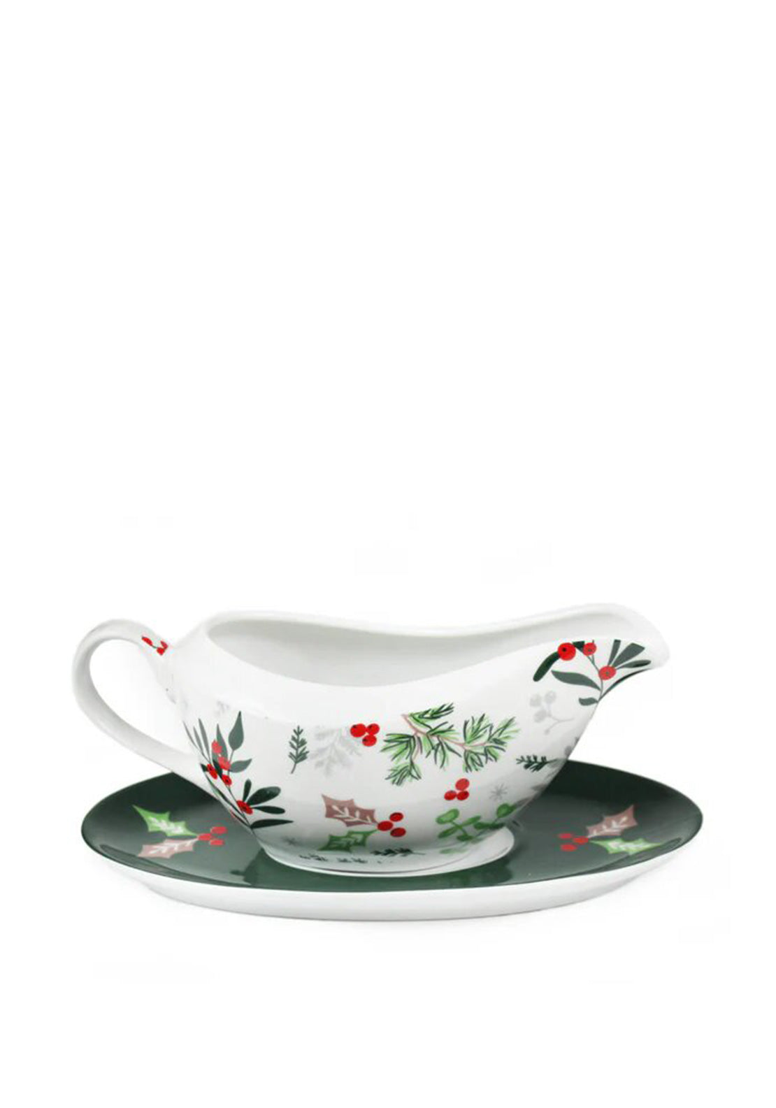Peggy Wilkins Winter Hedgerow Gravy Boat with Saucer