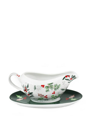 Peggy Wilkins Winter Hedgerow Gravy Boat with Saucer