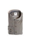 R2 Amsterdam Geometric Print Shirt, Brown & Navy Multi