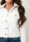 Robell Bead and Sequin Detail Jacket, White