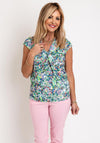 Robell Inka Knot Neck Floral Top, Multi