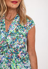 Robell Inka Knot Neck Floral Top, Multi