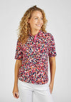 Rabe Blurred Print Cotton Polo Shirt, Pink