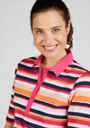 Rabe Pique Cotton Striped Polo Shirt, Pink