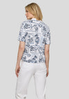 Rabe All Over Summer Print Polo Shirt, White Multi