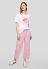 Rabe Cotton-Blend Pinstripe Wide Leg Trousers, Red and White