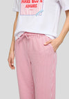 Rabe Cotton-Blend Pinstripe Wide Leg Trousers, Red and White