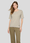 Rabe Basic Striped T-Shirt, Green and White