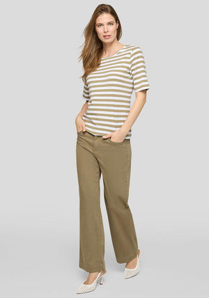 Rabe Basic Striped T-Shirt, Green and White