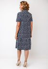 Rabe Geometric Print Button-Down Front Dress, Navy