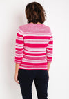 Rabe Round Neck Stripe Knit Sweater, Pink