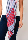 Rabe Striped Geo Print Scarf, Blue