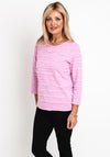 Rabe Textured Line Pattern Top, Pink