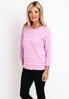 Rabe Textured Line Pattern Top, Pink