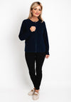Rabe Full Zip Knitted Short Jacket, Navy