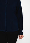 Rabe Full Zip Knitted Short Jacket, Navy