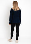 Rabe Full Zip Knitted Short Jacket, Navy