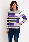 Rabe Multicoloured Stripe Knitted Sweater, Violet