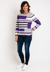 Rabe Multicoloured Stripe Knitted Sweater, Violet