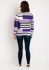 Rabe Multicoloured Stripe Knitted Sweater, Violet