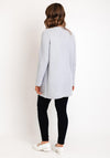 Rabe Embellished Long Open Knit Cardigan, Grey