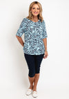 Rabe Abstract Stripe Print Jersey Top, Blue