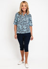 Rabe Abstract Stripe Polo Shirt Top, Blue