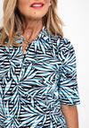 Rabe Abstract Stripe Polo Shirt Top, Blue