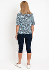 Rabe Abstract Stripe Polo Shirt Top, Blue
