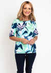 Rabe Leaf Print Elastic Hem Top, Multi-Coloured