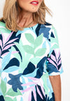Rabe Leaf Print Elastic Hem Top, Multi-Coloured
