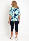 Rabe Leaf Print Elastic Hem Top, Multi-Coloured
