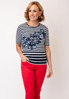Rabe Striped Flower T Shirt, Navy and White