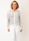Rabe Metallic Knit Zipped Cardigan, Silver